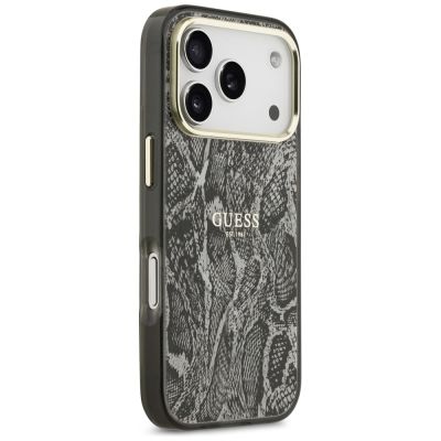 4. Etui Guess Python Pattern MagSafe na iPhone 17 Pro / 18 Pro - czarne