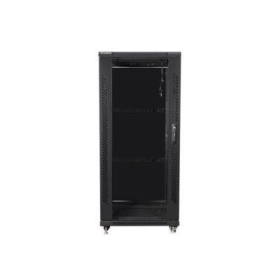 2. Szafa rack Lanberg FF01-6627-12B (27U; 19''; 1390mm / 600mm / 600 mm; stojąca; Szklane; 800 kg; kolor czarny)