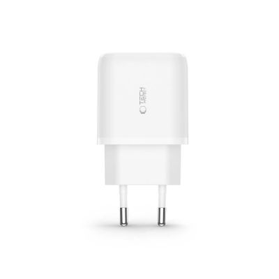 3. Ładowarka Tech-Protect C20W sieciowa USB-C PD 20W / USB-A QC 3.0 z kablem USB-C / USB-C - biała