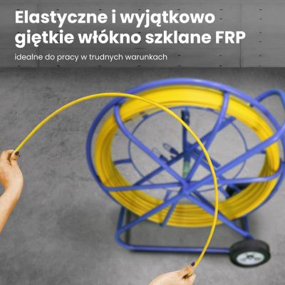4. Extralink Pilot 8mm 250m | Pilot do przeciągania kabli | włókno szklane FRP, śr. 8mm, dł. 250m, żółty (EX.30905)