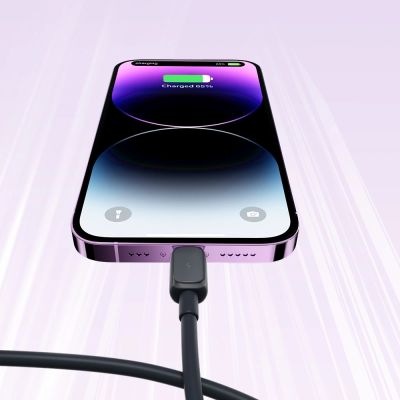 11. Kabel Joyroom Multi-Color Series A14 Lightning / USB-A 2.4A 1.2 m - czarny