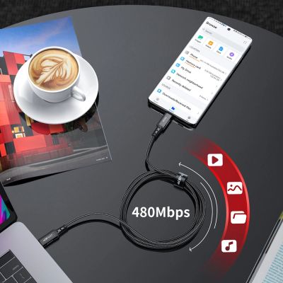 8. Kabel Acefast C4-03 Black USB-C - USB-C PD QC 100W 5A 480Mb/s 2m - czarny
