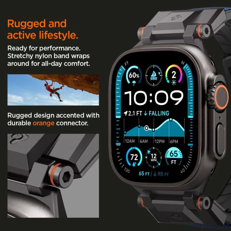 10. Pasek Spigen DuraPro Armor na Apple Watch 44 / 45 / 46 / 49 mm - granatowy