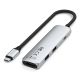 3. Satechi 4-w-1 USB-C Slim Multiport Adapter 4K - aluminiowy adapter do urządzeń mobilnych USB-C (USB-C, 4K HDMI, 2x USB-A) (silver)