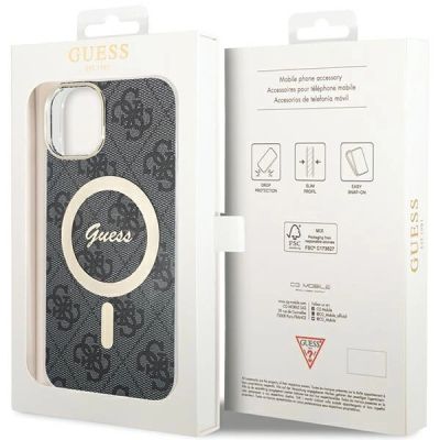 7. Etui Guess 4G MagSafe na iPhone 15 Plus / 14 Plus - czarne