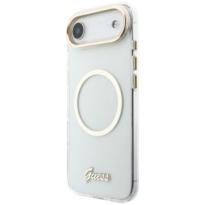 3. Etui Guess IML Script Metal MagSafe na iPhone Air - przezroczyste