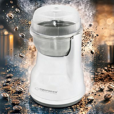 14. Młynek do kawy Esperanza Lungo EKC002W (160W; udarowy; kolor biały)