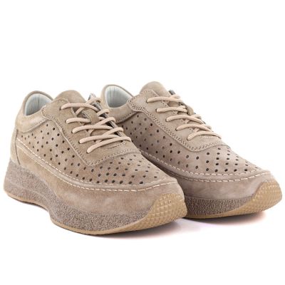 4. Skórzane półbuty damskie ażurowe jasny brąz Sergio Leone SP013