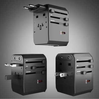 5. Adapter podróżny SBS uniwersalny GaN 70W 3xUSB-C 2xUSB-A z etui - czarny