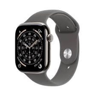 Apple Watch Series 11 GPS + Cellular 42mm Natural Titanium Case with Stone Grey Sport Band - M/L
