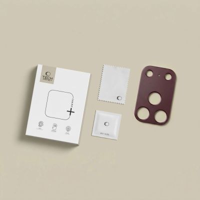 9. Osłona na wyspę aparatu Tech-Protect Camalloy Fit+ na iPhone 18 Pro Max - burgundowa