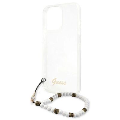 6. Etui Guess White Pearl na iPhone 13 Pro / iPhone 13 - przezroczyste