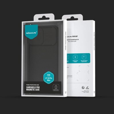 15. Pancerne etui Nillkin CamShield Pro Magnetic Case do iPhone 15 Pro Max z osłoną na aparat - niebieskie