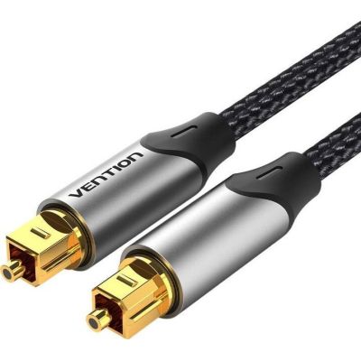 4. Kabel audio optyczny Vention w oplocie z aluminiowym złączem 5m szary