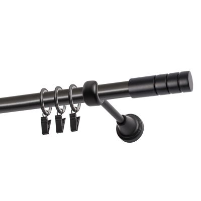 KARNISZ POJEDYNCZY FI 19 MM CZARNY 160 CM TECHNO Z KÓŁKAMI KOWALSKI