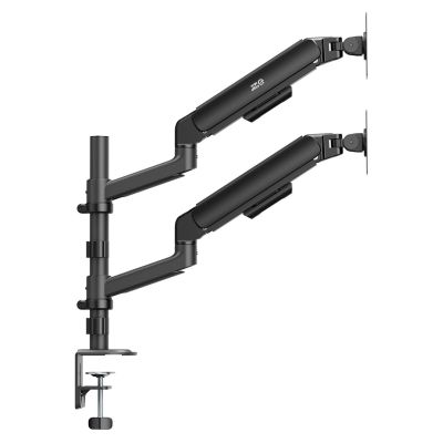 8. ERGO OFFICE UCHWYT / WIESZAK NA 2 MONITORY, SPRĘŻYNA GAZOWA, 17"-32", 1-10KG, CZARNY MAT, ER-692 B