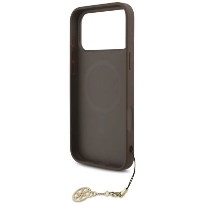 6. Etui Guess 4G Charms Collection MagSafe na iPhone 17 Pro Max - brązowe