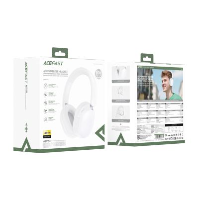 4. Słuchawki bezprzewodowe Acefast H12 nauszne Bluetooth 5.4 z ANC - białe