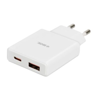9. IBOX ŁADOWARKA UNIWERSALNA C-43 GAN PD30W SLIM USB A+C WHITE