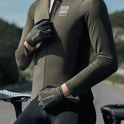 14. Rękawiczki rowerowe Rockbros 16110006003 amortyzujące rozmiar L - zielono-czarne