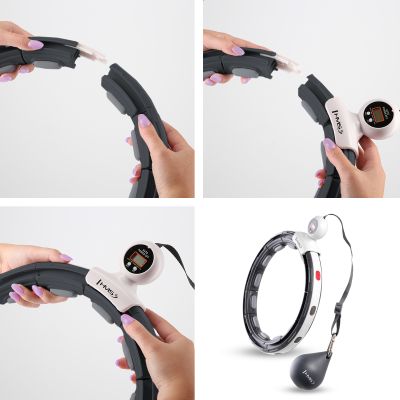 17. ZESTAW HULA HOP MAGNETYCZNY BLACK HHM15 Z LICZNIKIEM HMS + PAS WYSZCZUPLAJĄCY BR163 RED