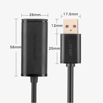 17. Ugreen kabel aktywny przedłużacz USB 2.0 480 Mbps 10 m czarny (US121 10321)