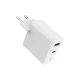 2. GEMBIRD 2-PORTOWA SZYBKA ŁADOWARKA SIECIOWA GAN (PD) USB (A+C), 30W, LED, BIAŁA
