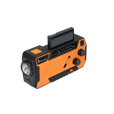 19. Extralink RADIO AWARYJNE SOLARNE Z KORBKA DYNAMO POWERBANK 4000MAH Z LATARKA SOS SR-4000 Przenośny Analogowy Czarny, Pomarańczowy