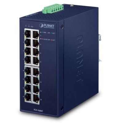 4. PLANET IGS-1600T łącza sieciowe Nie zarządzany L2 Gigabit Ethernet (10/100/1000) Niebieski
