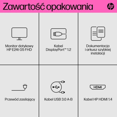 7. HP Monitor dotykowy E24t G5 FHD