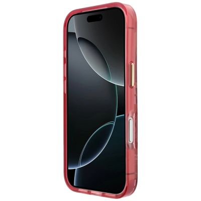 5. Etui Guess IML Glitter Blossom Roses na iPhone 17 Pro Max / 18 Pro Max - burgundowe