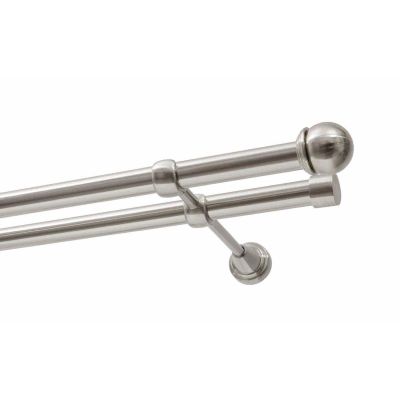 KARNISZ PODWÓJNY FI 19 MM EFEKT STALI NIERDZEWNEJ 480 CM GAŁKA MAX  KOWALSKI