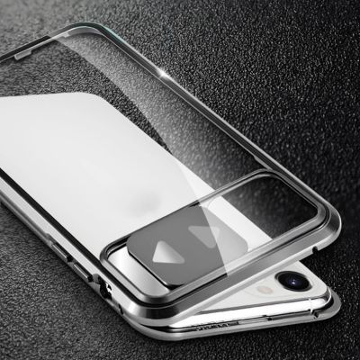 6. Wozinsky Magnetic Cam Slider Case magnetyczne etui 360 na cały telefon szkło na ekran osłona na aparat Huawei P40 czarny