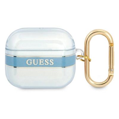 Etui Guess Strap Collection na AirPods 3 cover - niebieskie