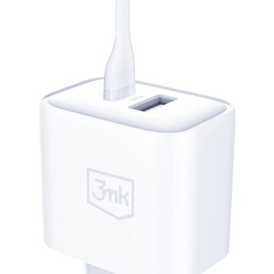 13. Ładowarka sieciowa 3mk DualCharge 20W PD3.0 QC 3.0 PPS USB 1A1C - biała