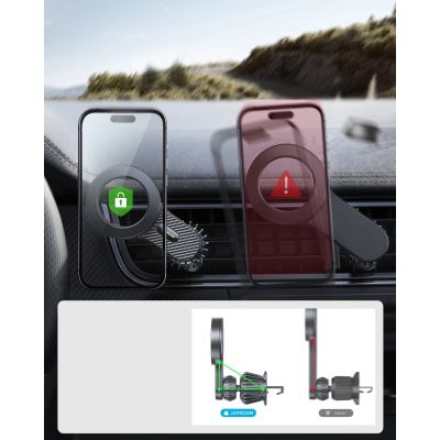 11. Magnetyczny uchwyt samochodowy do iPhone z MagSafe Joyroom JR-ZS355 - czarny