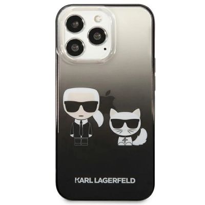 3. Etui Karl Lagerfeld Gradient Ikonik Karl&Choupette na iPhone 13 Pro / iPhone 13 - czarne