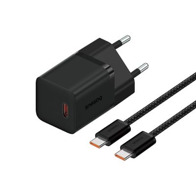 7. Ładowarka sieciowa Baseus GaN5 30W z kablem 100W USB-C do USB-C - czarna
