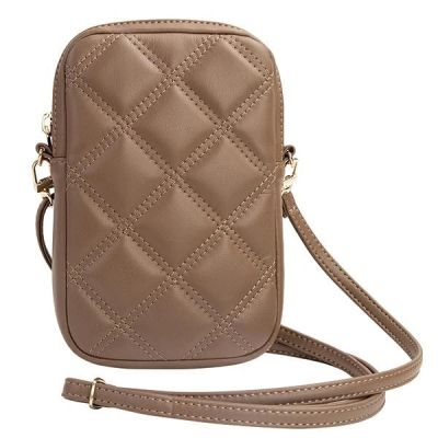 4. Torebka Guess Zip Quilted 4G - brązowa