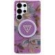 3. Etui Guess Glitter Flowers Triangle Buttons MagSafe na Samsung Galaxy S25 Ultra - fioletowe