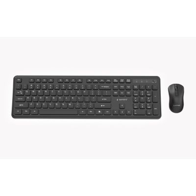 2. GEMBIRD BEZPRZEWODOWY ZESTAW KLAWIATURY + MYSZ SLIM PRO BUSINESS NA BIURKO, CZARNY, UKŁAD US