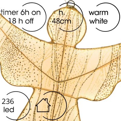 3. ANIOŁ DEKORACYJNY DO ZAWIESZENIA 48CM 236LED