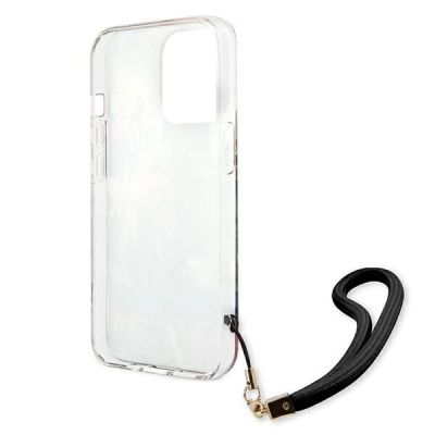 7. Etui Guess Flower Strap na iPhone 13 Pro / iPhone 13 - niebieskie