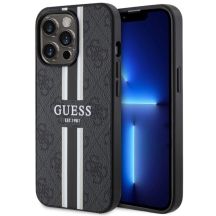 Etui Guess 4G Printed Stripes MagSafe na iPhone 13 Pro / iPhone 13 - czarne