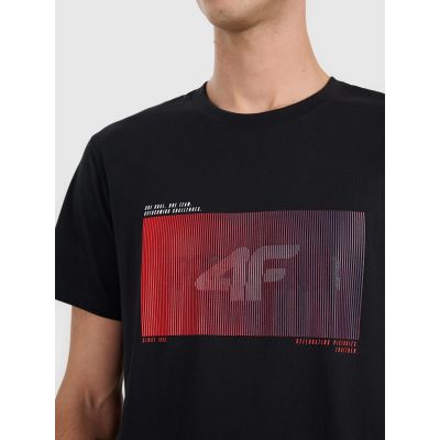 4. T-shirt regular z nadrukiem męski 4F 4FRAW25TTSHM3224-20S