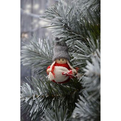 7. LALECZKA DEKORACYJNA Z WORKIEM CZERWONA GIRL 7,5CM