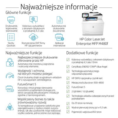 91. HP Color LaserJet Enterprise MFP M480f