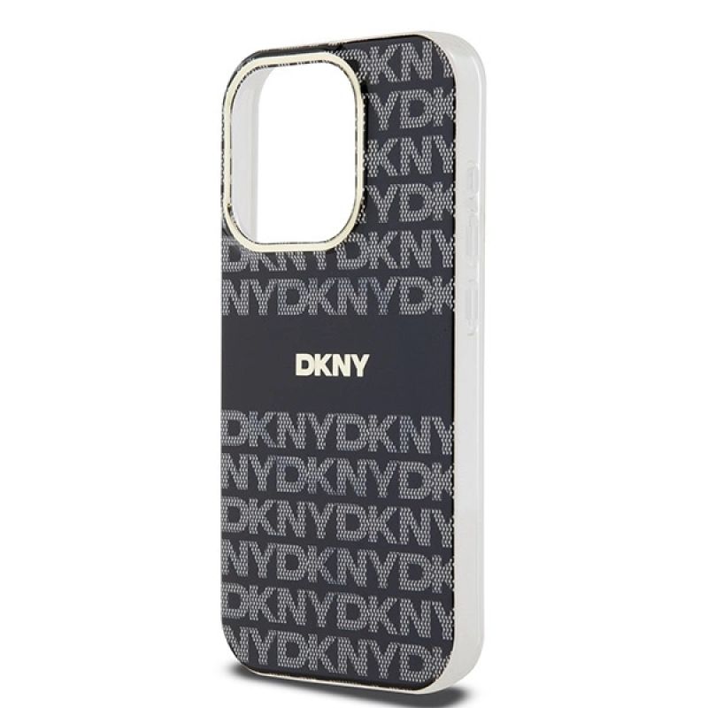 6. Etui DKNY IML Mono & Stripe MagSafe na iPhone 14 Pro - czarne