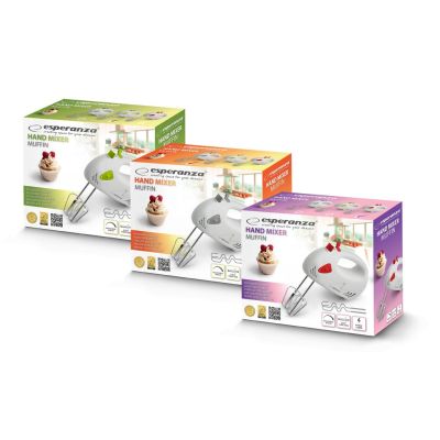 4. ESPERANZA MIKSER RĘCZNY MUFFIN SZARY 150W EKM007WE