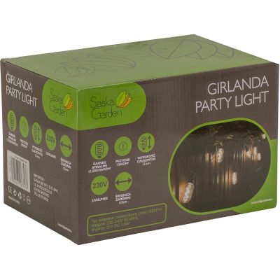 13. PARTY LIGHT GIRLANDA ZEWNĘTRZNA 12 ŻARÓWEK 12LED SPIRALNYCH 6,3M 230V